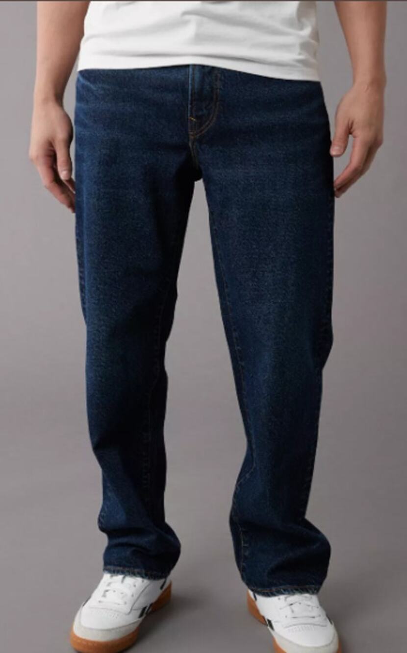 American Eagle Men 32 x 34 Dark Wash 100% Cotton Loose Fit Denim Jeans